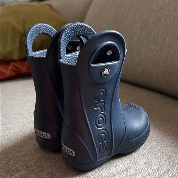 CROCS Kids' Dark Blue Rain Boots - Picture 3 of 6